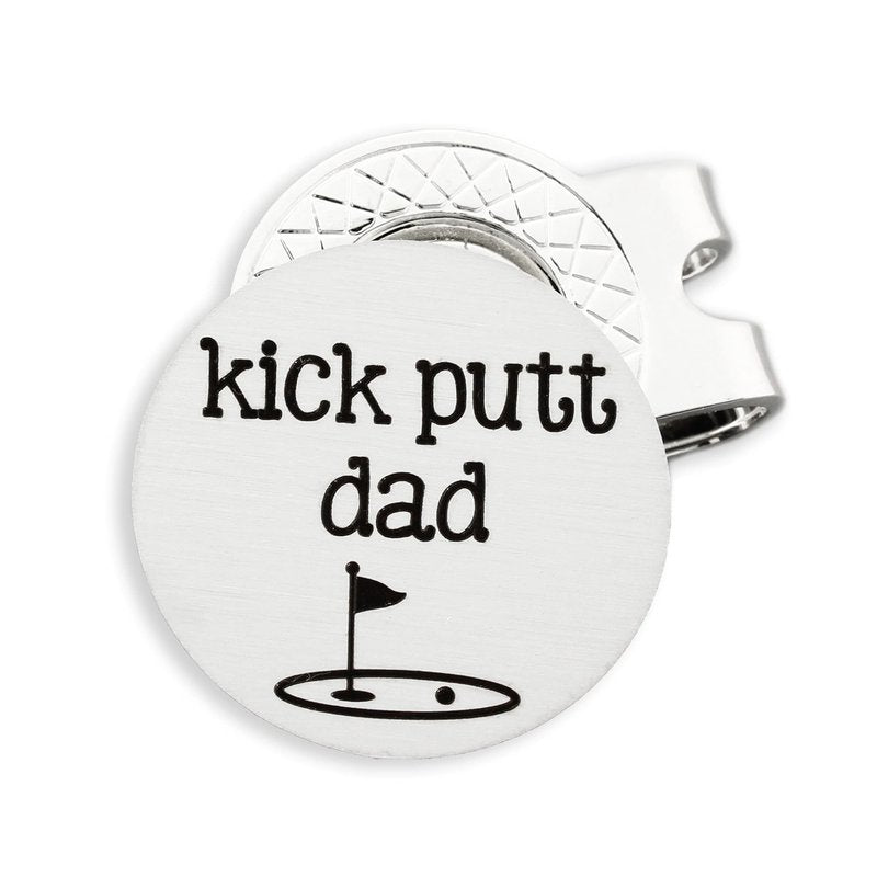 Kick Putt Dad Golf Ball Marker Hat Clip Gift for Daddy Father's Day Gift Golf Gifts for Dad from Kids Son Daughter Golfer Gift for Men