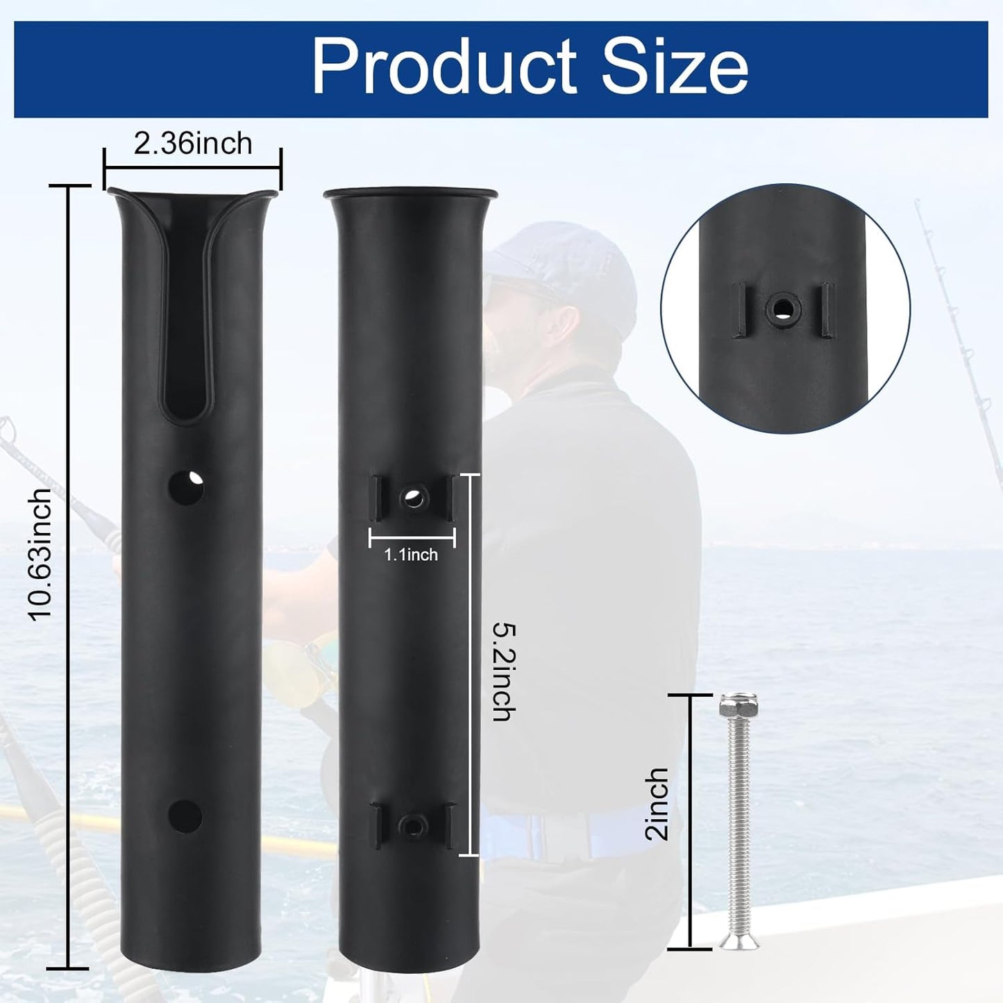 Fishing Rod Holders - Durable Plastic Tube Bracket for Boat, Kayak & Trailer | Portable Design