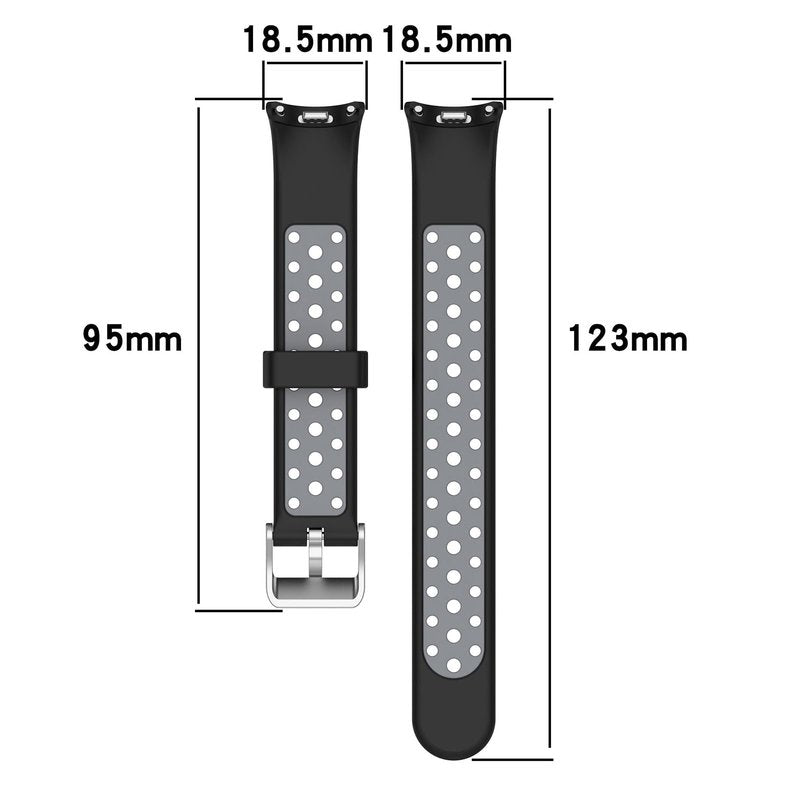 LOKEKE Compatible With Xiaomi Band 9 Replacement Band - Silicone Wrist Strap - Black+Gray