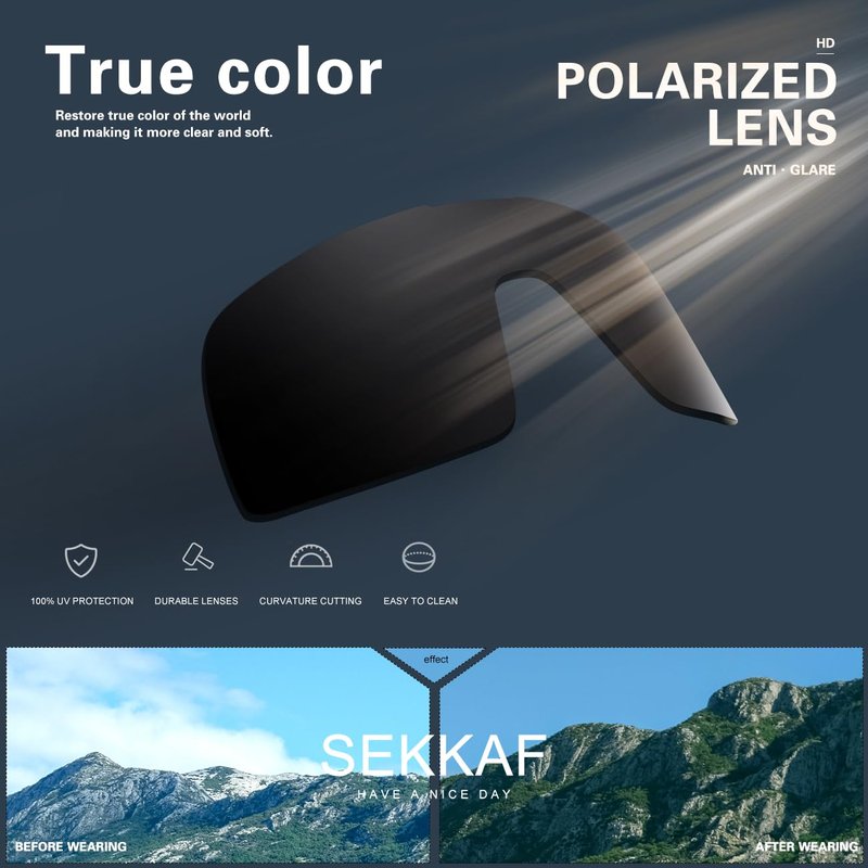 SEKKAF Polarized Sports Sunglasses for Men and Women Cycling Glasses UV Protection Goggles for Mountain Bike Running Fishing