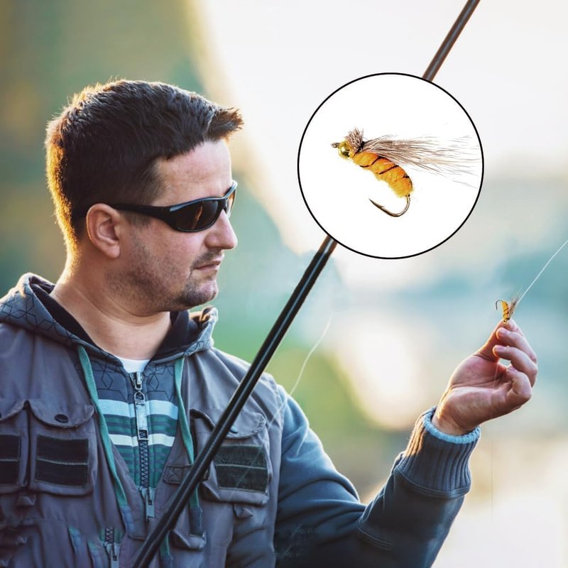 Fly Fishing Lure Kit - 40 Pcs Realistic Dry & Sinking Flies for Lakes, Rivers & Streams