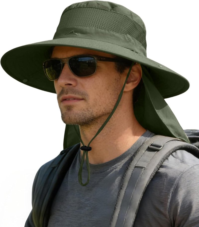 ZOORON Sun Hats for Men & Women - UPF 50+ Waterproof Fishing Hat with Neck Flap | Wide Brim Bucket Hat for Safari & Hiking