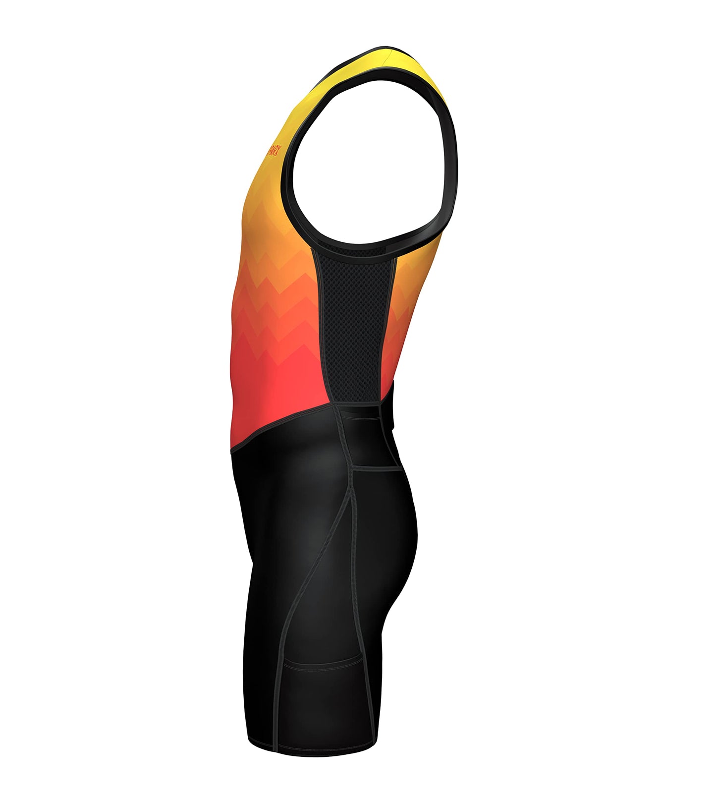 Sparx Men's Premium Triathlon Suit – Padded, Quick-Dry, Compression Fit, Lightweight Tri Suit for Swim, Bike, Run Race & Training (Orange Blend, S)