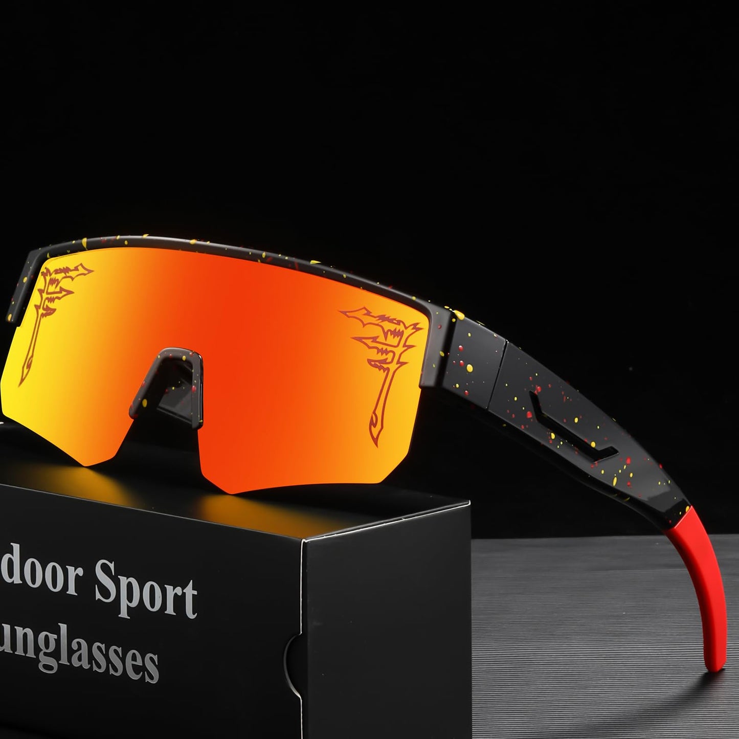 FIXEROS Polarized Fit Over Glasses Sunglasses for Men Women Wrap Around Sports Goggles for Driving Cycling Fishing (FD4)