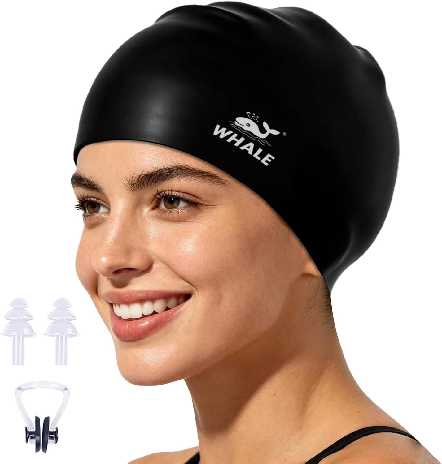 Extra Large Swim Cap - Durable Silicone with Ear Protection | Unisex Cap for Long, Thick, Curly Hair, Dreadlocks, Braids, Afro Hair