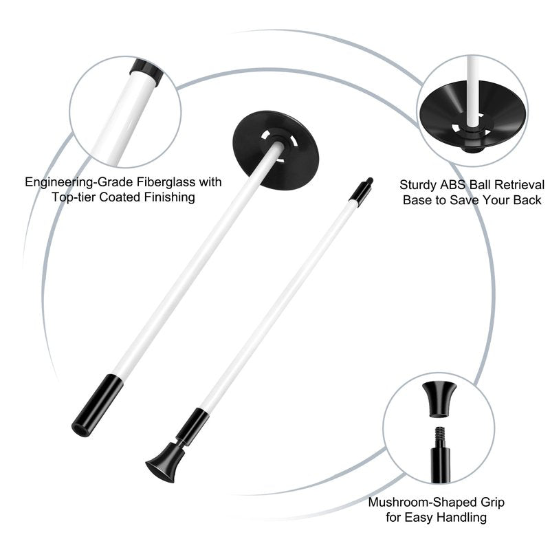 COGOLFING 3ft Golf Flagstick - Portable Two-Section Design - Ball Retrieval Base - Perfect for Home Practice Putting Green - Fits 8x6 inch Flags, 3-Pack