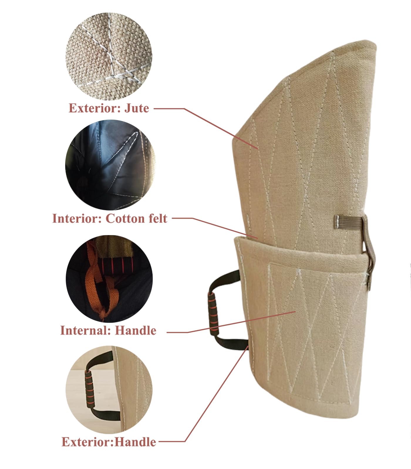 Xiami Leyuan Professional Big Dog Bite Sleeve Agility Equipment Dog Training Arm Protection +PU Leather Stick Kit Set (Canvas)
