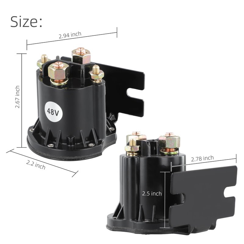 Roykaw Golf Cart 48V Solenoid Compatible with EZGO TXT 2010-up & All 48V MPT 800/1000 Electric Golf Cart, Replace OEM # 612711