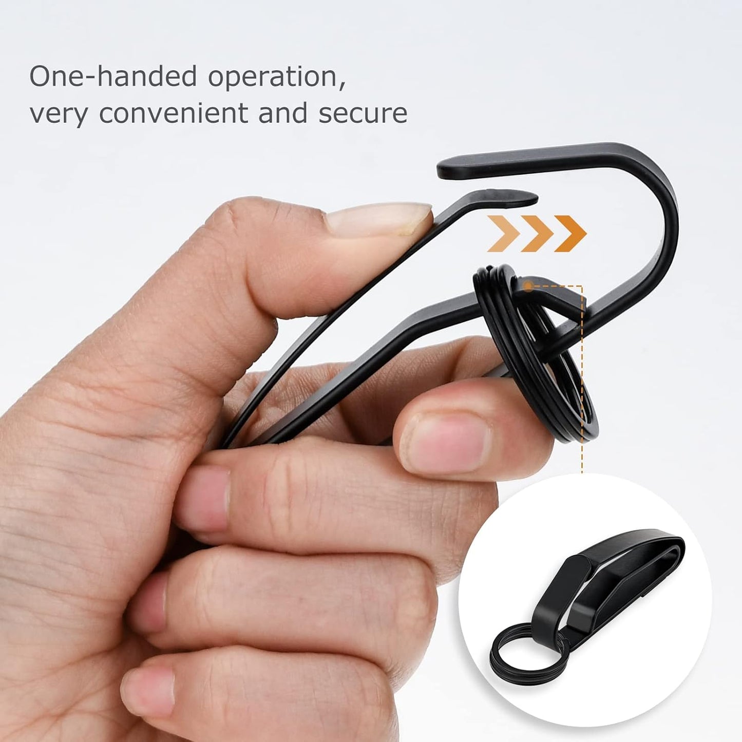 Duty Belt Key Holder - Quick Release Key Clip, Stainless Steel with 4 Keyrings | Fits Up to 2.25 Inch Belt