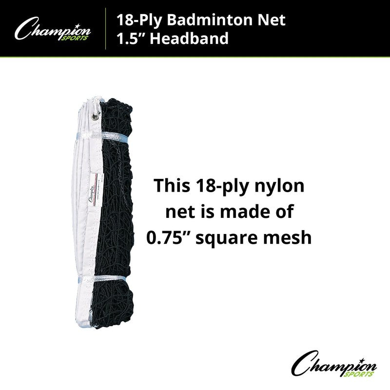 Champion Sports 18 Ply Badminton Netsbwith 1.5" Headband