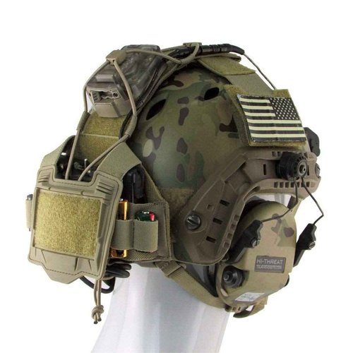 Gen 4 Hybrid NVG Battery Case & Counterweight Pouch + Cable Management System for Tactical Helmets (Tan)