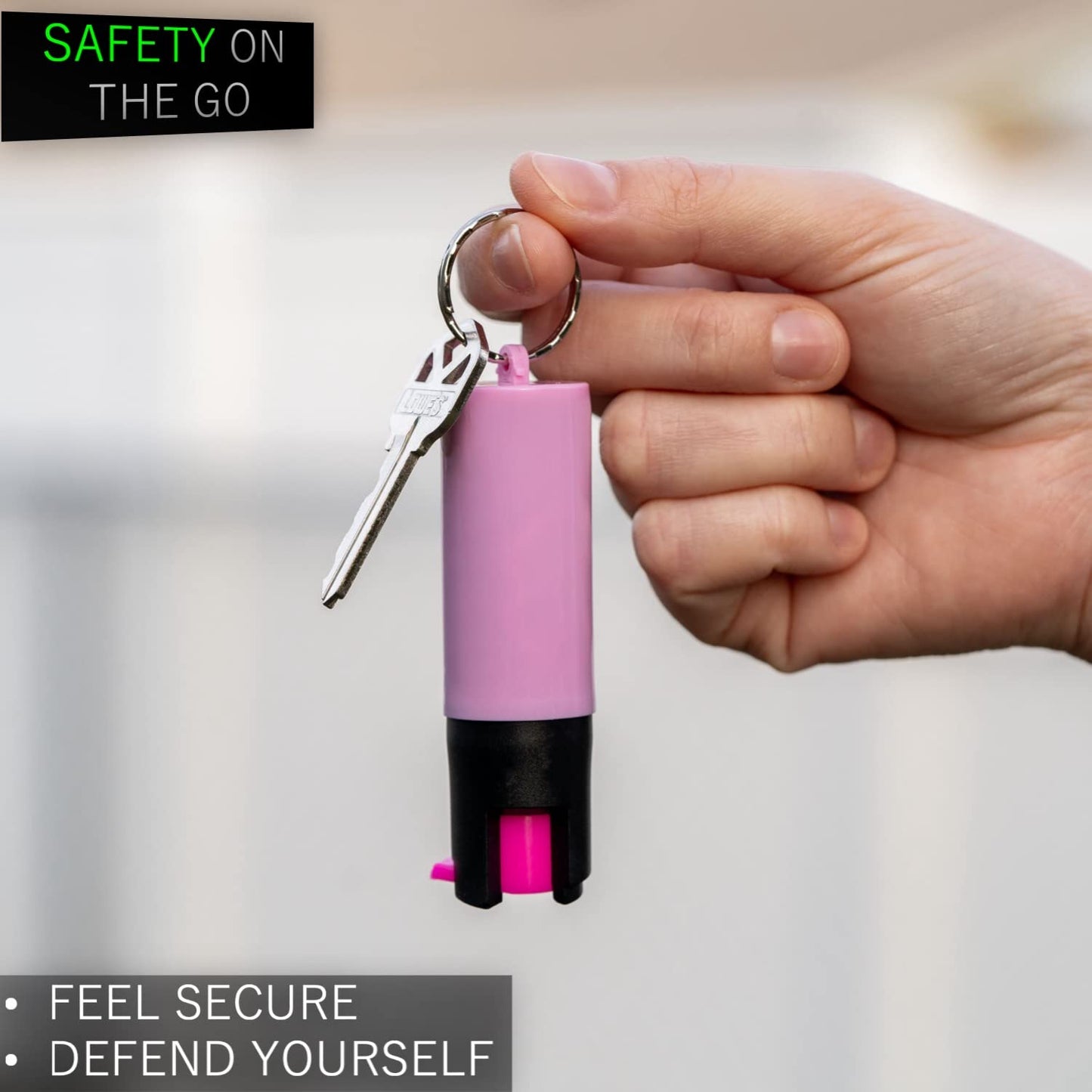 Police Magnum Mini Pepper Spray Self Defense Safety Tool- Strong Built-in Keyring Holder- Maximum Heat Strength OC- Made in The USA (1 Pack 1/2oz Pink Sleeve)