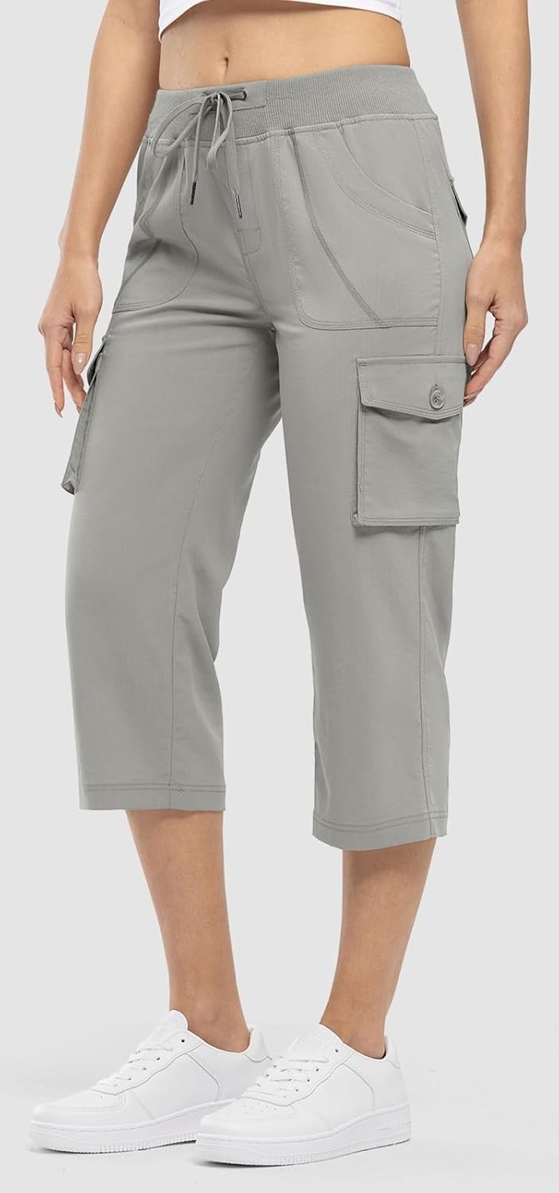 Women's Cargo Capris - Lightweight Summer Hiking Pants with 6 Pockets | Casual Cropped Style
