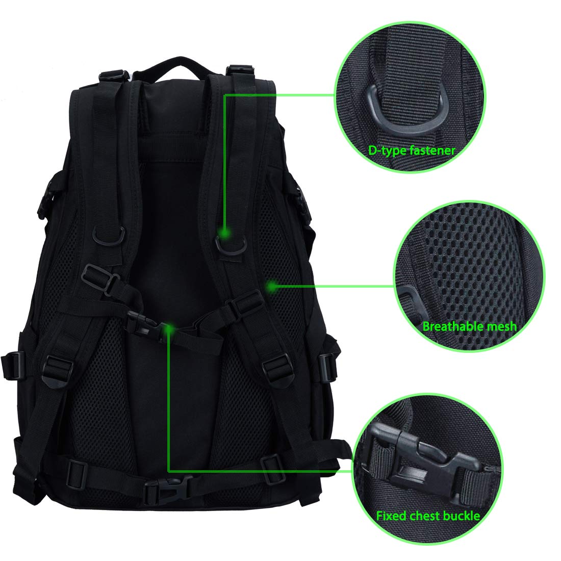 Pickag Tactical Backpack Military Molle Bag Hiking Daypacks for Camping Trekking Hunting Traveling Motorcycle