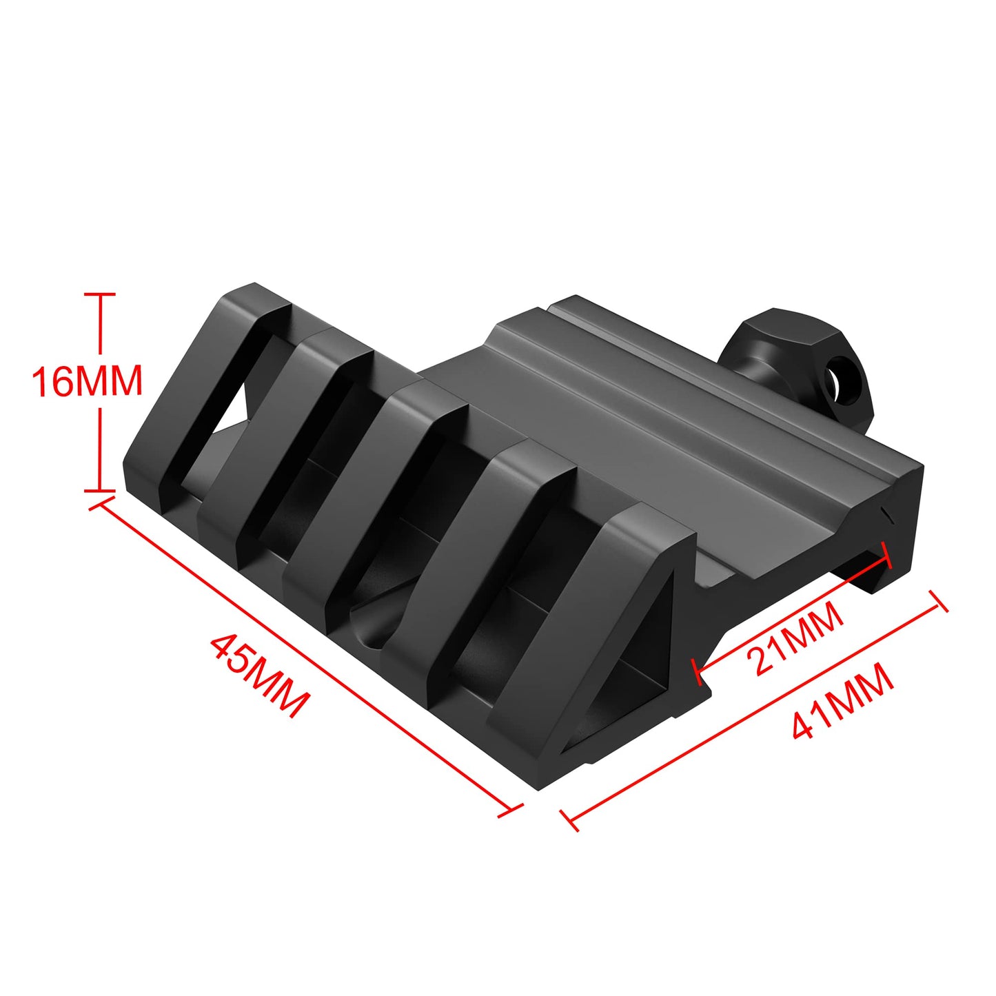 45 Degree Offset Mount 4 Slots 45 Degree Offset Picatinny Rail Mount Low Profile Picatinny Offset Mount for Flashlight Laser Sights Optics (2PCS)