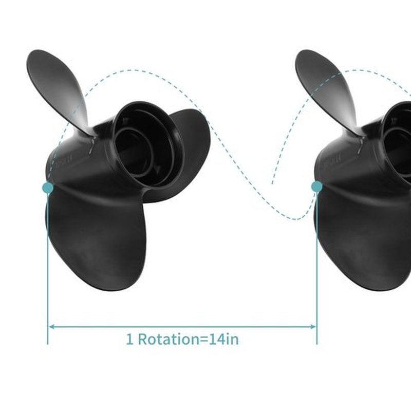 Dokili Upgrade Aluminum Boat Propeller 48-73138A45 for Mercury Outboard Engine 25-70HP 10-1/4x14 Pitch 13-Spline Tooth, RH, Hub Kits Included