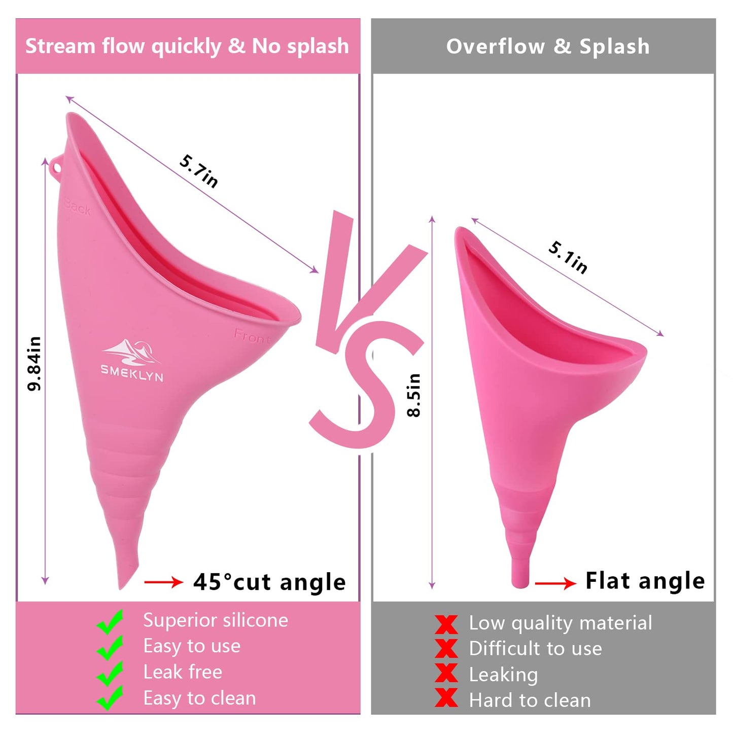 SMEKLYN Female Urination Device Women Pee Funnel Reusable Silicone Urine Cup Female Urinal Post Surgery Pee Standing Up Perfect for Camping Hiking Travel Road Trip Accessories-Plus Size