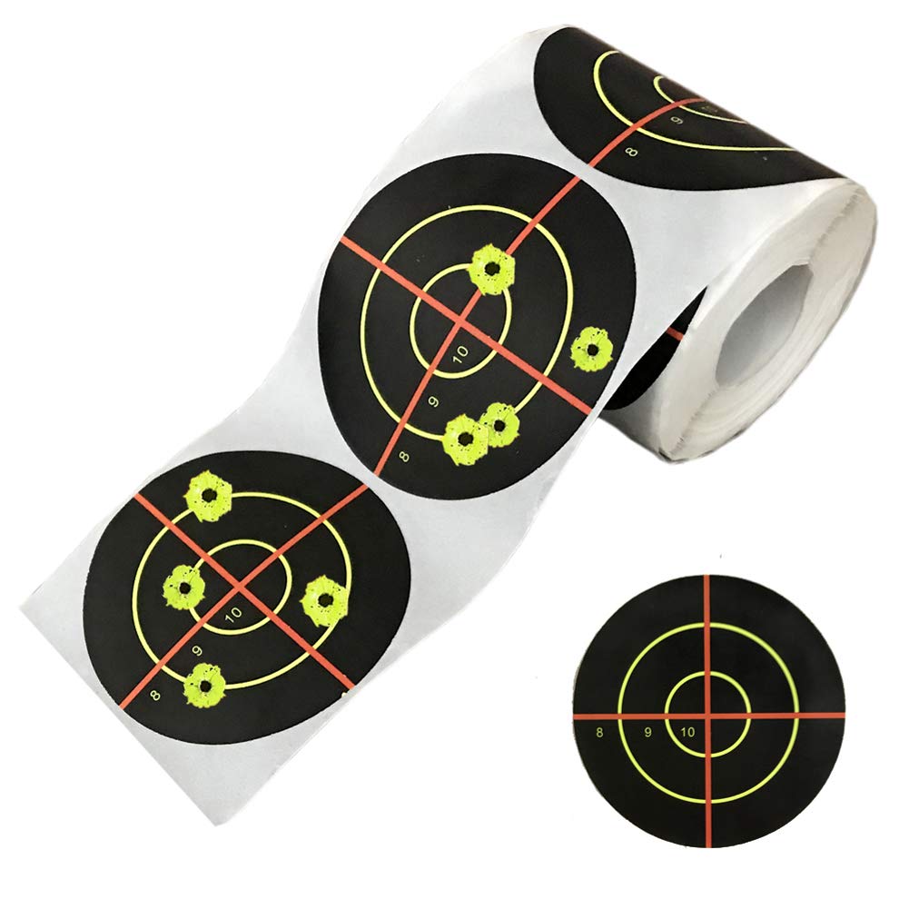 Pistep Splatter Targets for Shooting 3 Inch Reactive Paper Target Stickers 250 Self Adhesive Target Roll for BB Gun, Pellet Gun, Airsoft, Pistol, Rifle Shooting Practice