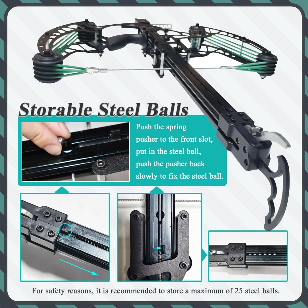 Runzkzy Ball Bearing Bow, Compound Bow Set That Shoots Steel Balls, Right Handed Hunting Bows for Adults, Composite Pulley Bow with Continuous Shooting