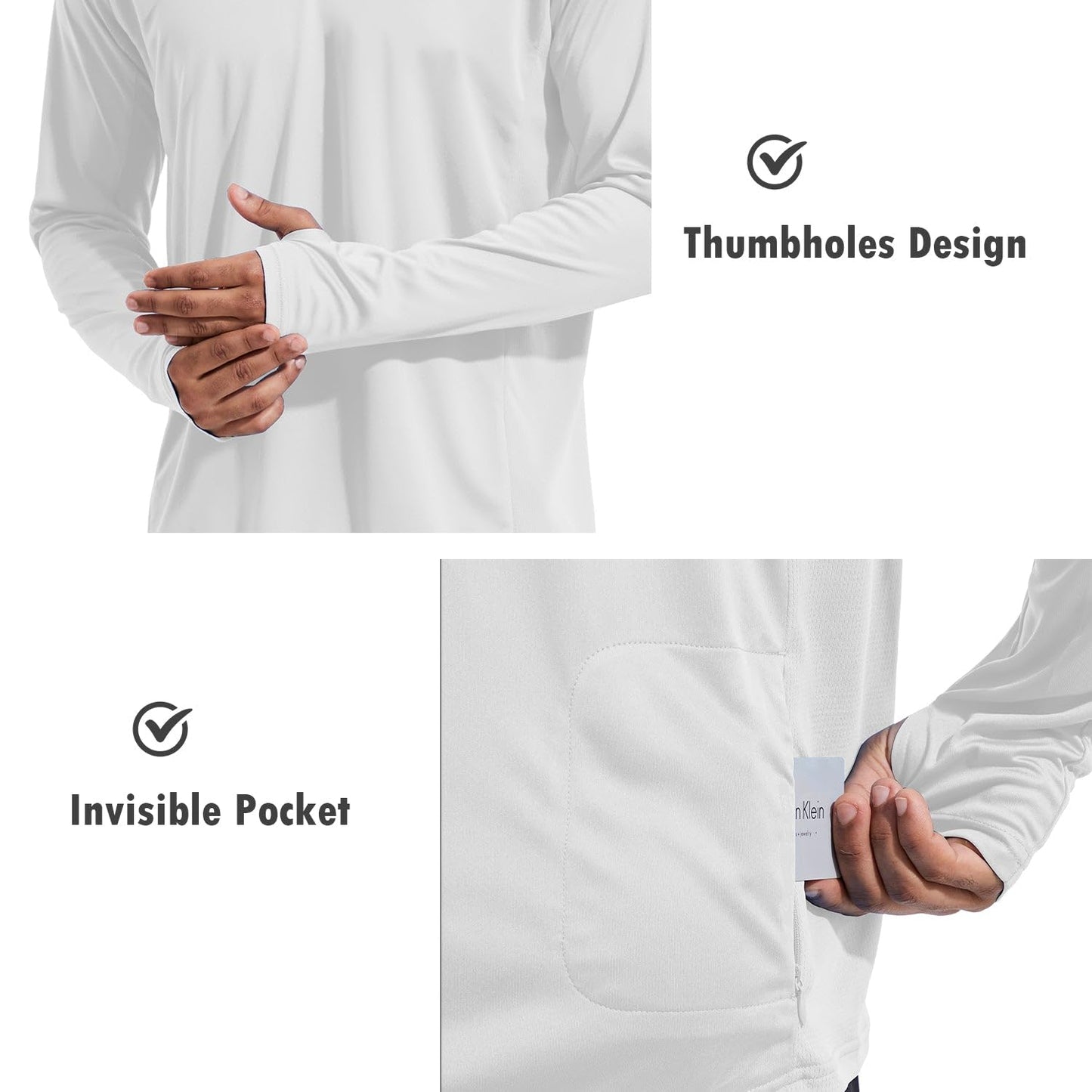 baleaf Men's Sun Protection Hoodie Shirt UPF 50+ Long Sleeve UV SPF T-Shirts with Mask Rash Guard Fishing Lightweight White Size XXL