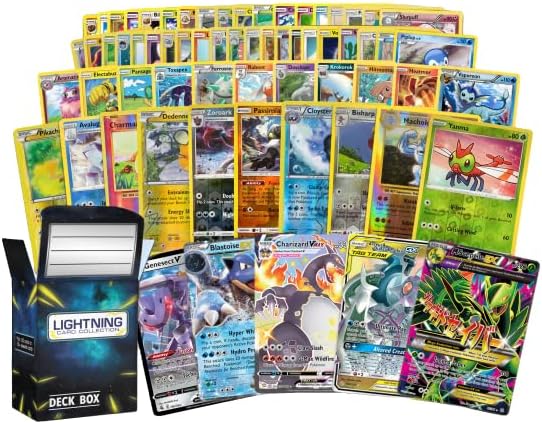 50 Pokémon Cards Bundle - Includes Rare Legendary Card & LCC Deck Box | Ideal for Collectors