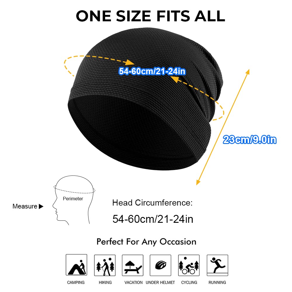 WTACTFUL 2-Pack Cooling Skull Cap Breathable Mesh for Men Women