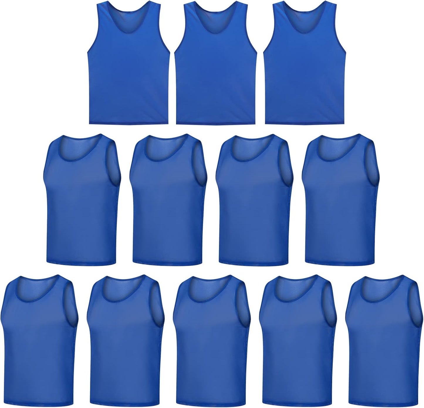 Scrimmage Vests - 12 Pack Team Training Jerseys | Lightweight Sports Pinnies with Carry Bag