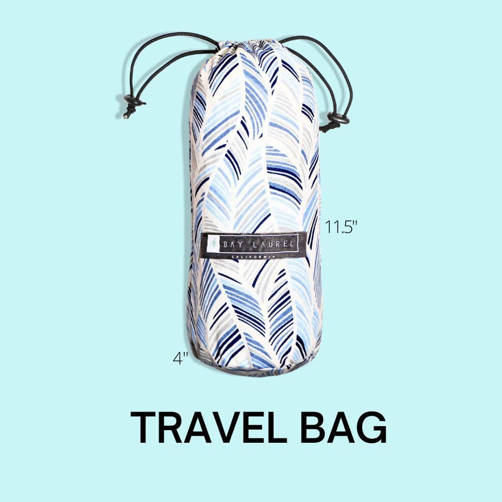 BAY LAUREL Turkish Beach Towel - Quick Dry, Sand-Free, Lightweight | 39 x 71 Inches, Aqua with Floral Bag