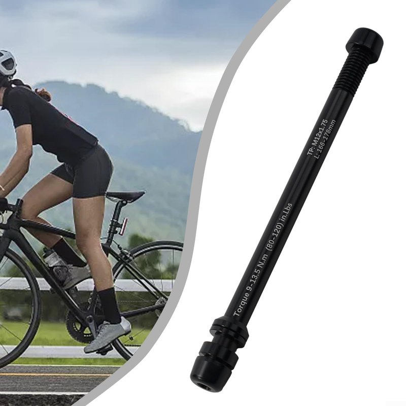 Bike Trainer Thru Axle, Aluminum Alloy Bike Trainer Quick Release Skewer Adjustable Bike Trainer Thru Axle Skewer for Road or Mountain Indoor Trainer(M12x1.5 166-178)