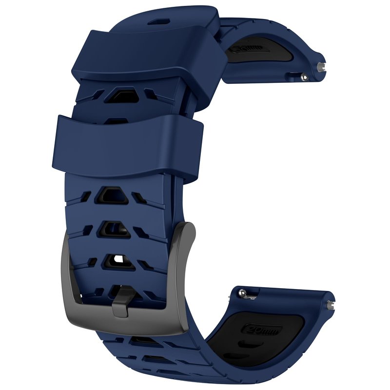 OVERSTEP Watch Band for Garmin Forerunner 245/Forerunner 645/Forerunner 55/Vivoactive 3/Vivoactive 5/Venu SQ/Venu 2 Plus, 20mm Quick Release Silicone Replacement Band (Sapphire Black)