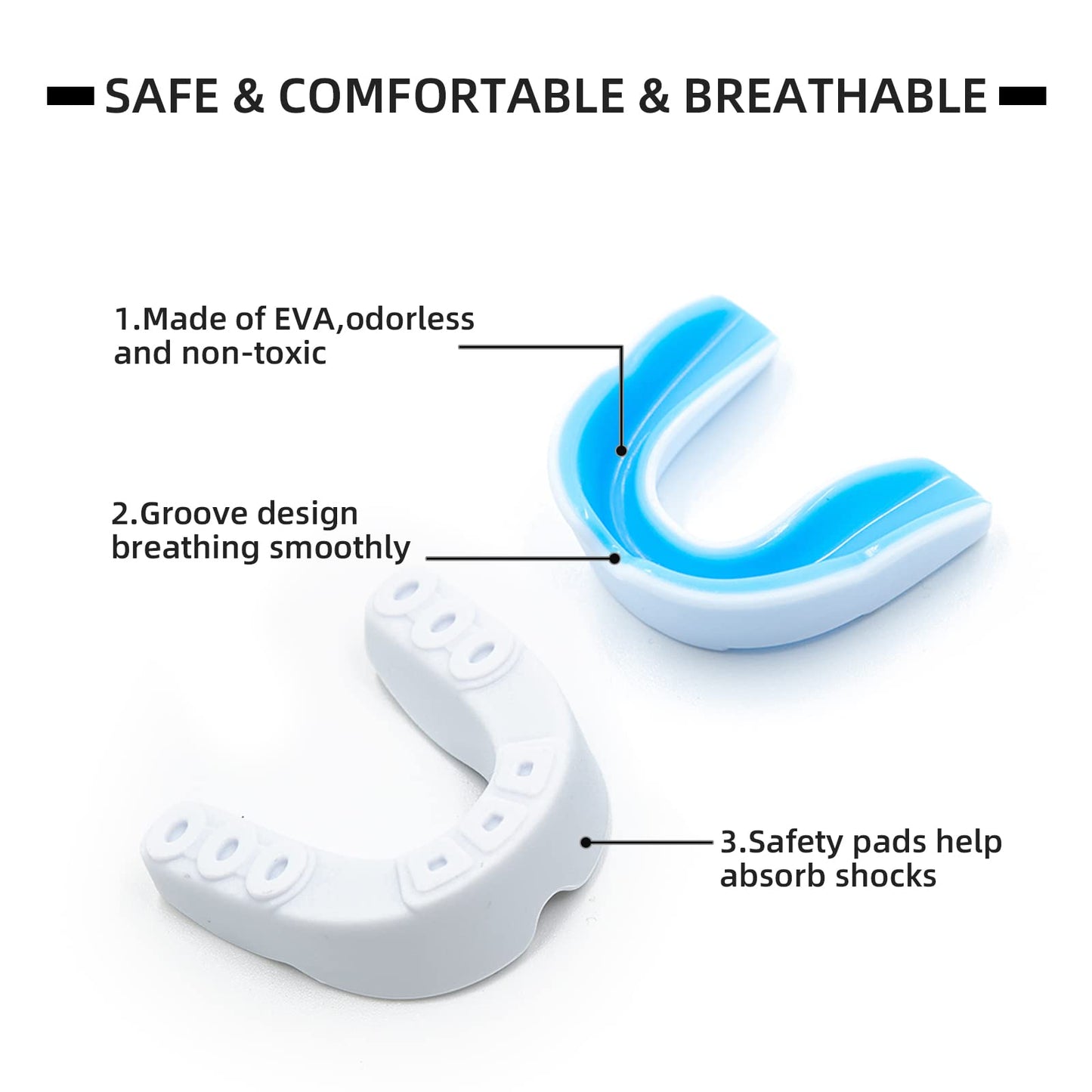 AITUSI Kids Youth Mouth Guard for Sports, Boys Girls Mouthguard for Football Boxing MMA Lacrosse Basketball Taekwondo Karate Wrestling (5 Pack)