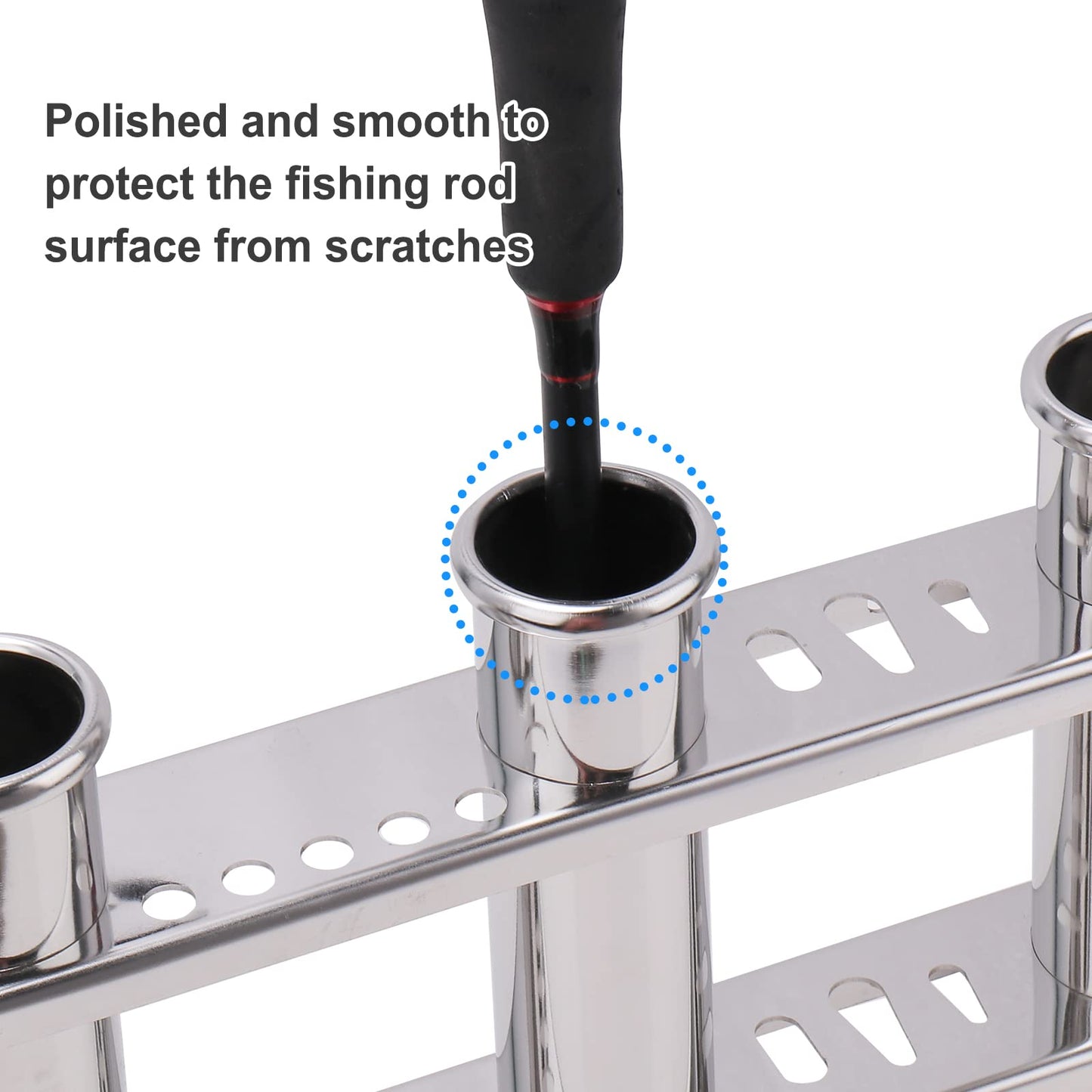 Fishing Rod Holder for Boat, Vertical Wall Mounted Fishing Rod Rack, Stainless Steel Rod Holder for Marine Boat,Fishing Boat, Truck (3 Tubes Upgrade)