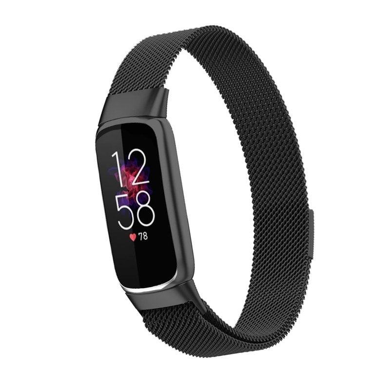 WITHit Designer Band Compatible with Fitbit Luxe (Link, Gold Stainless Steel)