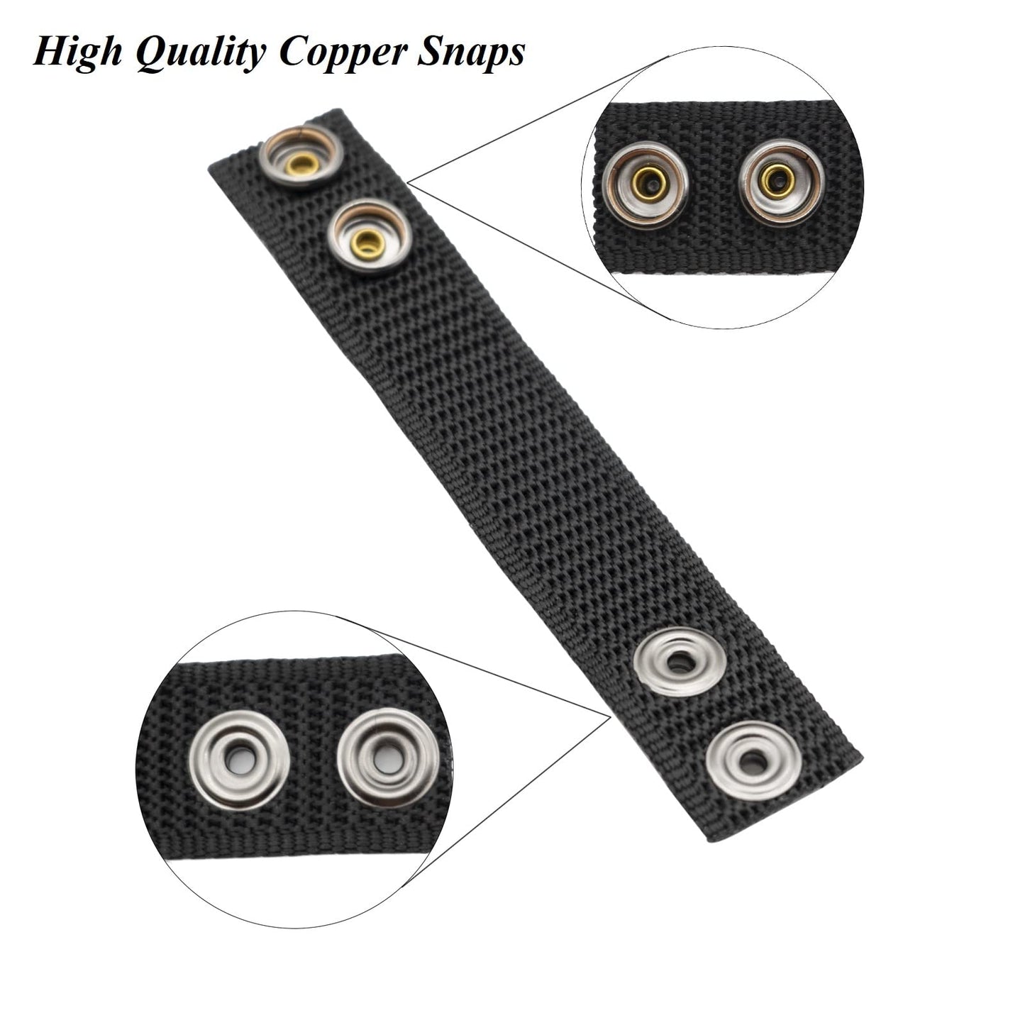 TACNEX Belt Keepers with Double Snaps for 2 inch Wide Nylon Duty Belt Tactical Police Leo Belt Accessories 4 PCS (Black, 2 inch(4 PCS))