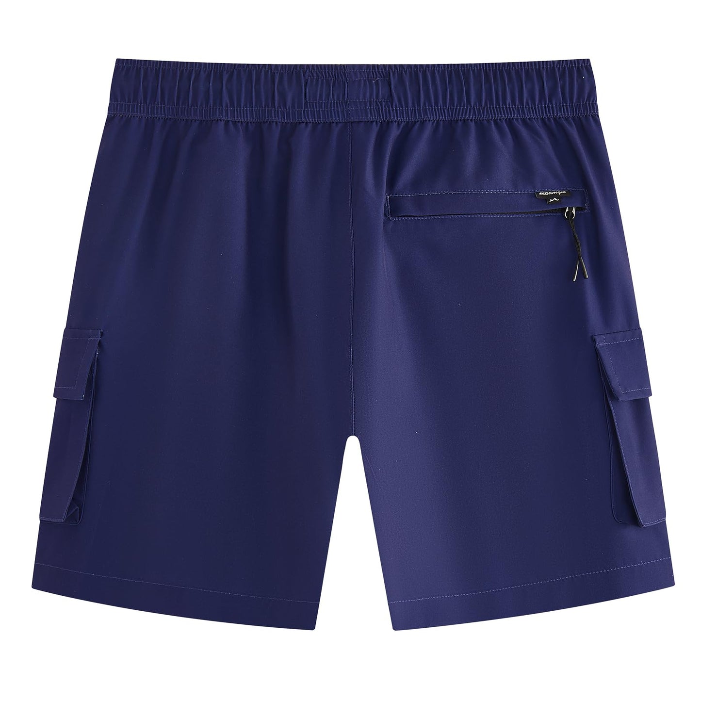 maamgic Boys Swim Trunks with Compression Liner Recycled Cargo Swim Shorts Stretch Teen Boy Bathing Suit with Pockets Dark Blue 10/12