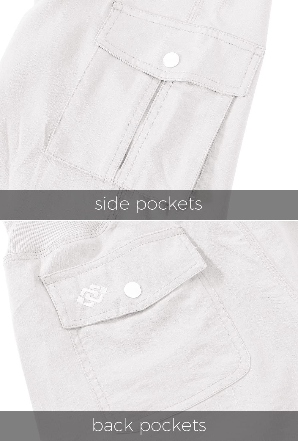 MoFiz Hiking Cargo Shorts for Women Outdoor Quick Dry Athletic Shorts for Boating Camping with Pockets White