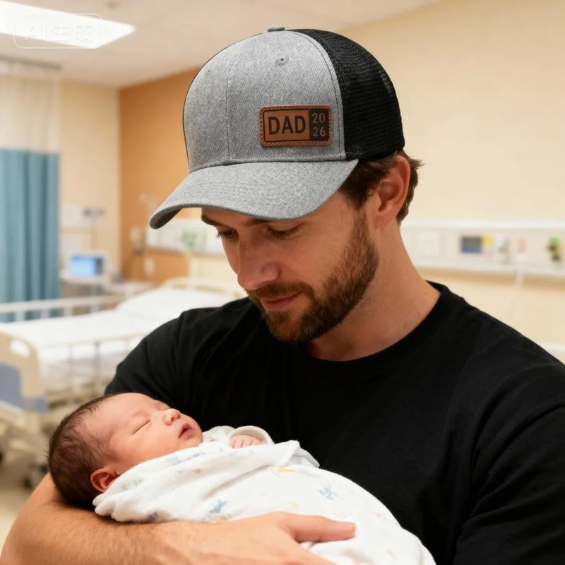 Kaumwipy Dad Est 2026 Hat for Men, 1st Time Dad to be Gifts, Gifts for New Daddy from Wife, Adjustable Papa Trucker Baseball Cap Grey