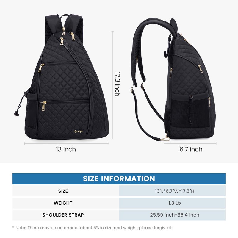 Sucipi Pickleball Bag for Women, Pickleballs Backpack with Fence Hook Reversible Quilted Crossbody Sling Bags Tennis Bags Backpack Pickle Ball Paddle Bag-Holds Paddles, Pickleballs Accessories