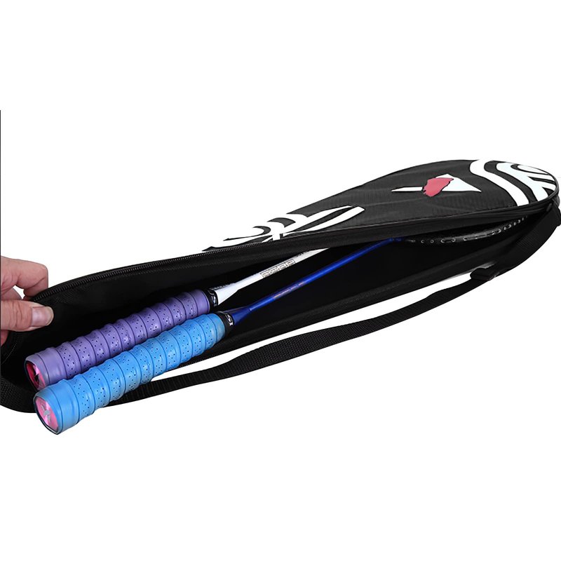 2 Player Badminton Racket Bag Waterproof Lightweight Racket Cover Bag Portable Squash Racket Cover Case Multi-use Sport Equipment Shoulder Bag with Zipper Closure & Adjustable Strap