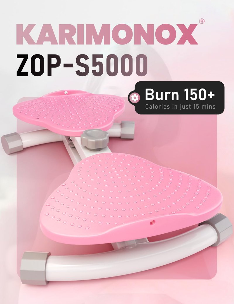 Karimonox Waist Twister Machine for Body Toning, Fat Burning, Supports 300 lbs, Noiseless, Anti-Slip, Compact Portable for Home, Gym, Apartment, Office