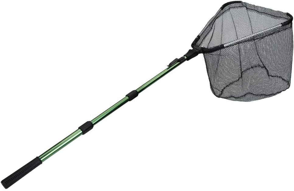 Fishing Landing Net with Telescoping Pole Handle - Extendable 40-63 Inches for Freshwater Use