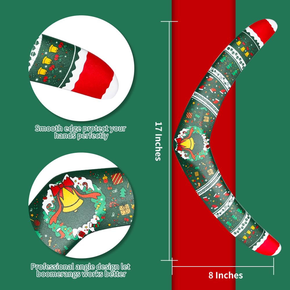 Xarfxco Boomerang for Adults and Kids, Boomerangs for Outdoor Sports & Games, Christmas Style Gifts for Boys and Girls, Good Choice for Family activies, Easy to Throw, EVA Foam