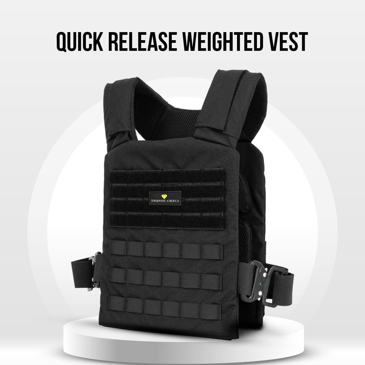 Turquoise America Quick-Release Adjustable Weighted Vest for Men Workout Vest, Strength Training Weight Vests Weighted Vest Men Body Weight Training Fitness Workout Running for Men Women