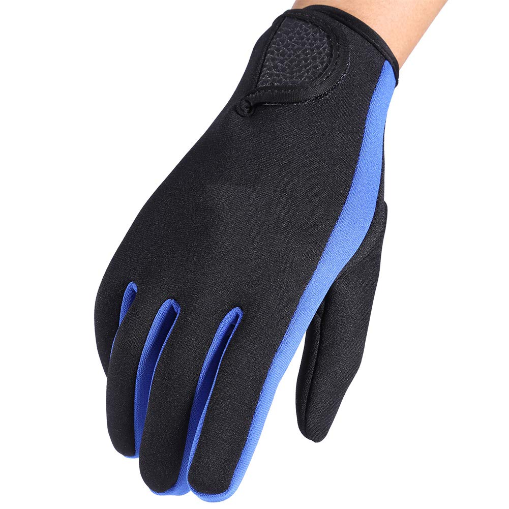 Diving Gloves Neoprene Wetsuits Five Finger Gloves Non Skid Flexible Thermal Material for Snorkeling Swimming Surfing Sailing Kayaking Diving (L Blue)