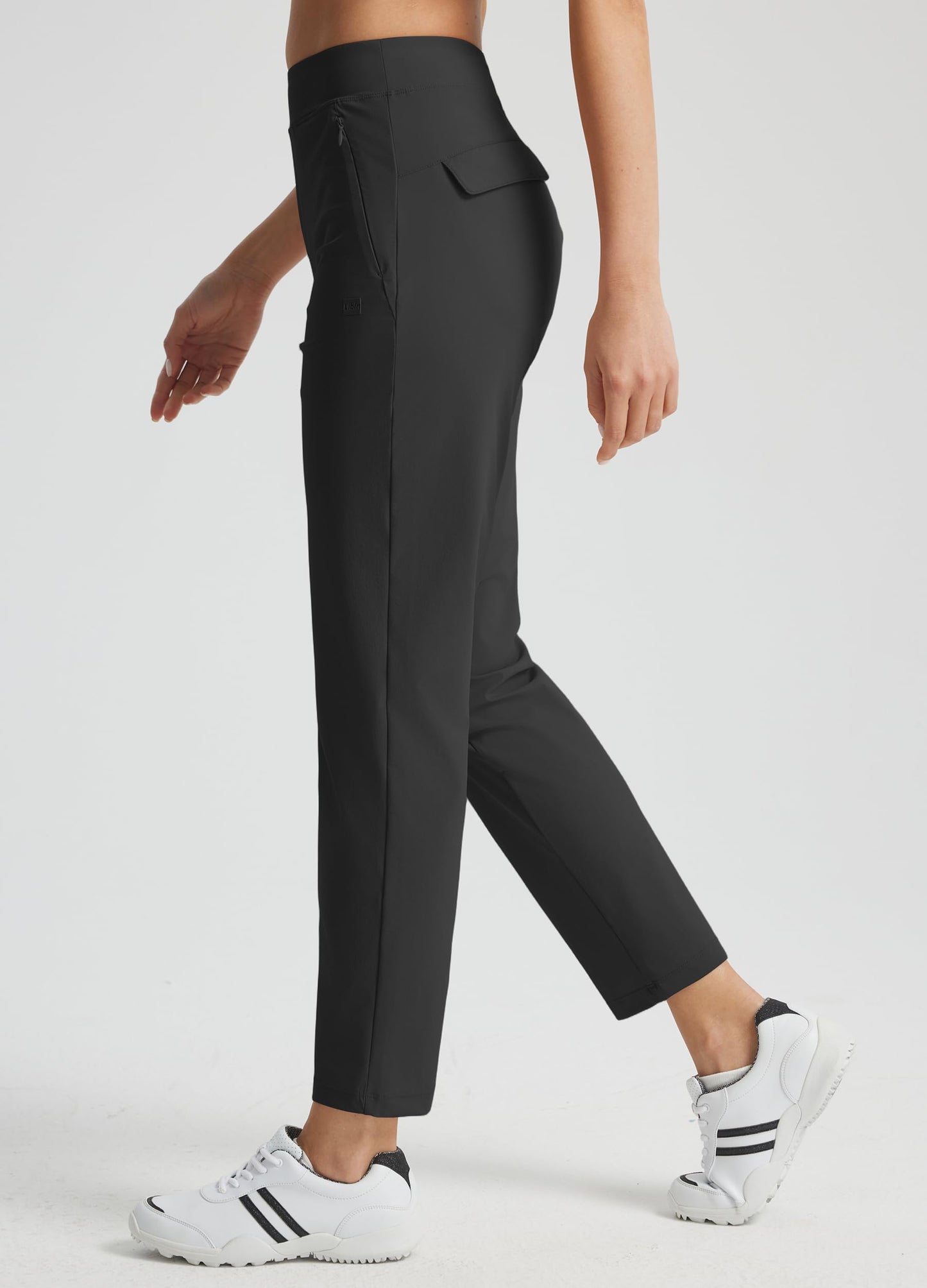 Libin Women's Golf Pants Stretchy Travel Dress High Waisted, 27" Black M