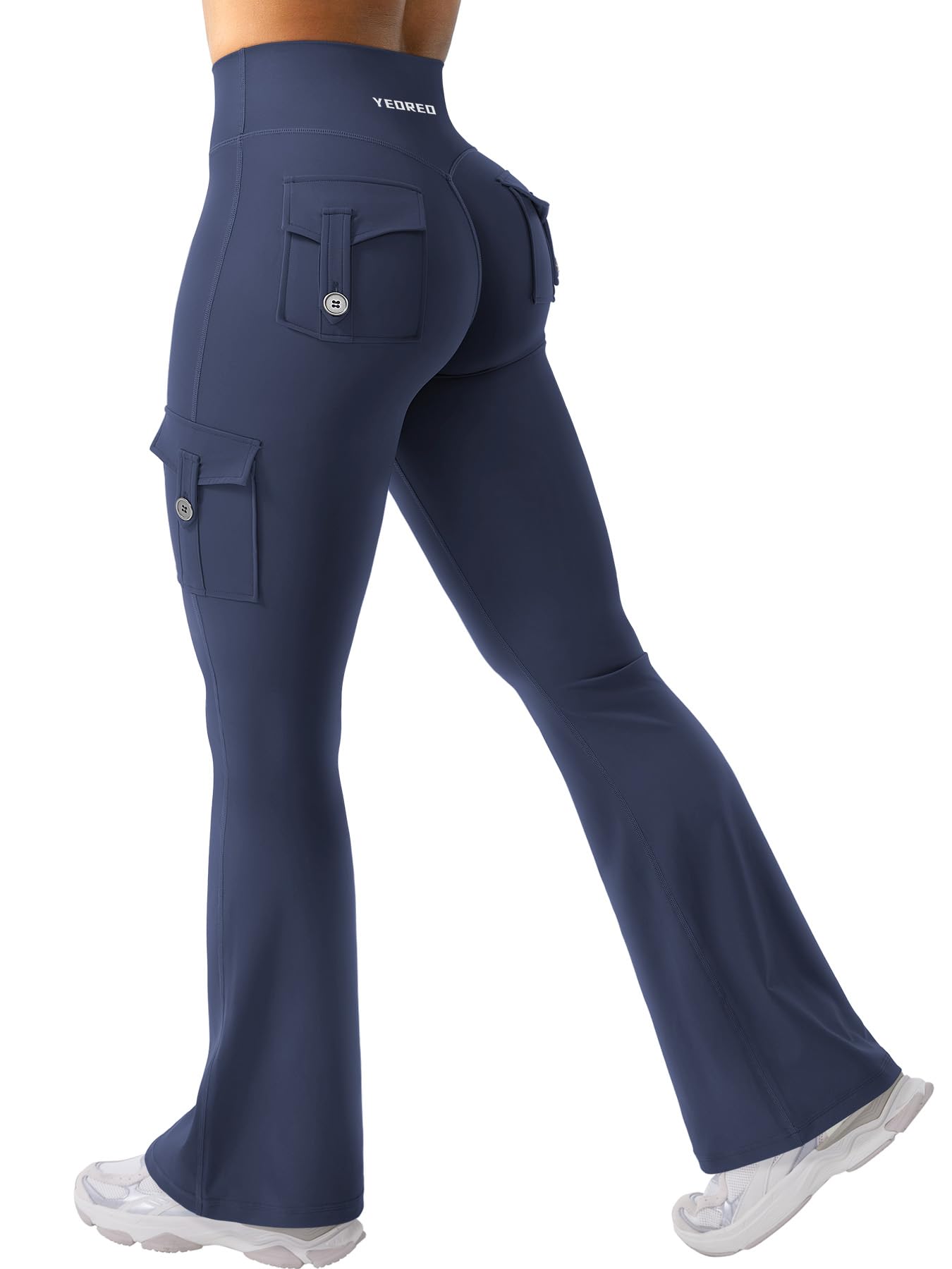 YEOREO CoreFlex Women Workout Flare Leggings Navy