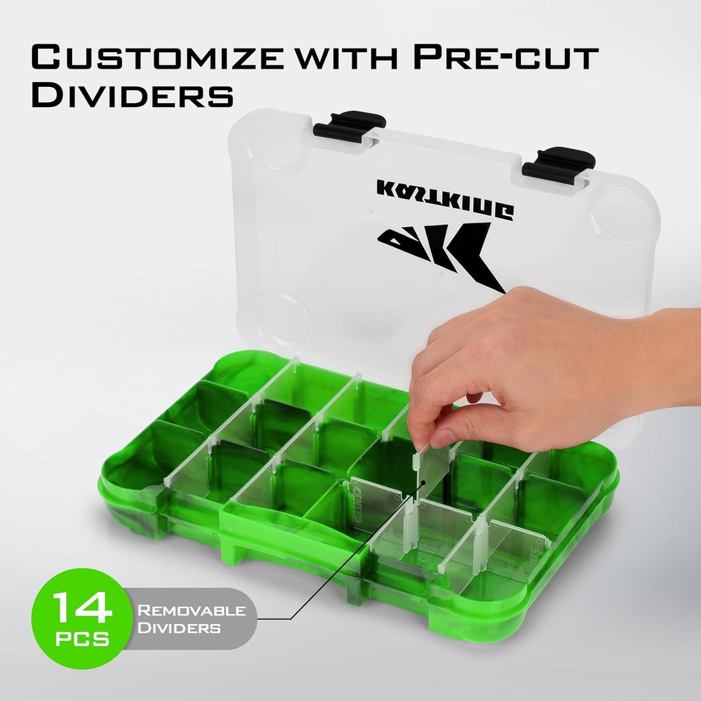 KastKing Tackle Boxes - Plastic Fishing Storage Organizer with Removable Dividers | 2-Pack or 4-Pack Options