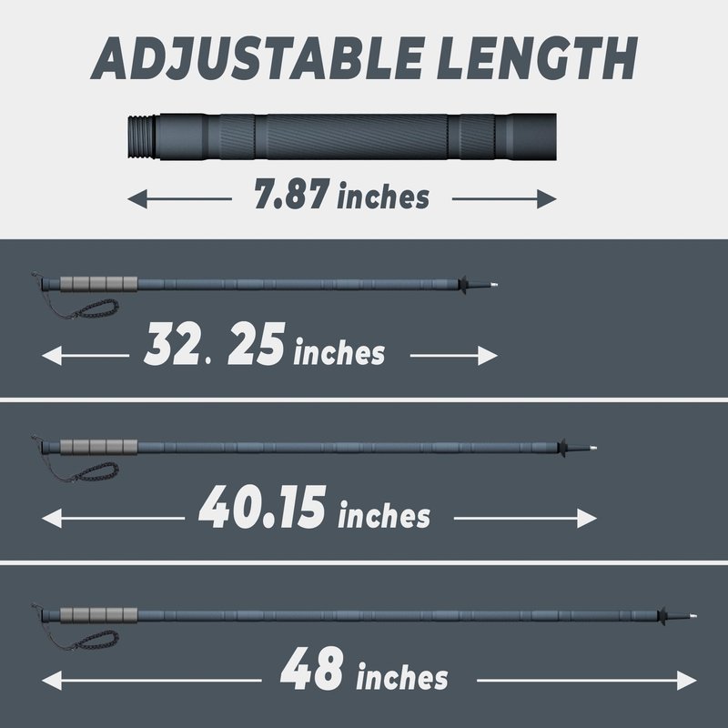 GoldPig 48" Modular Aluminum Tactical Hiking Stick – 6-Piece Walking Stick with Compass, Screwdriver & Whistle, Tungsten Tip, Carry Pouch for Trail, Travel & Everyday Walks