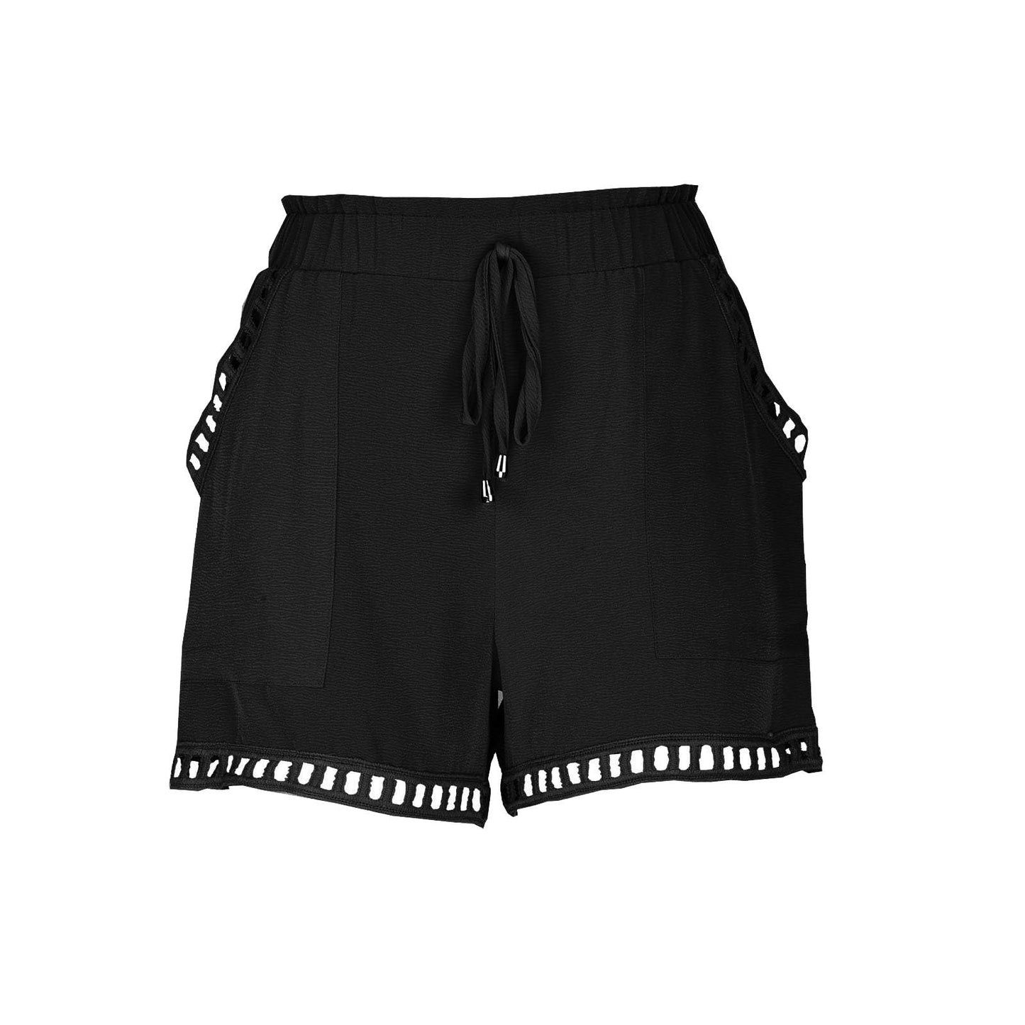 Hesxuno Shorts for Women with Pockets Elastic Waist Drawstring Shorts Casual Wide Leg Short Pants Lightweight Baggy Shorts