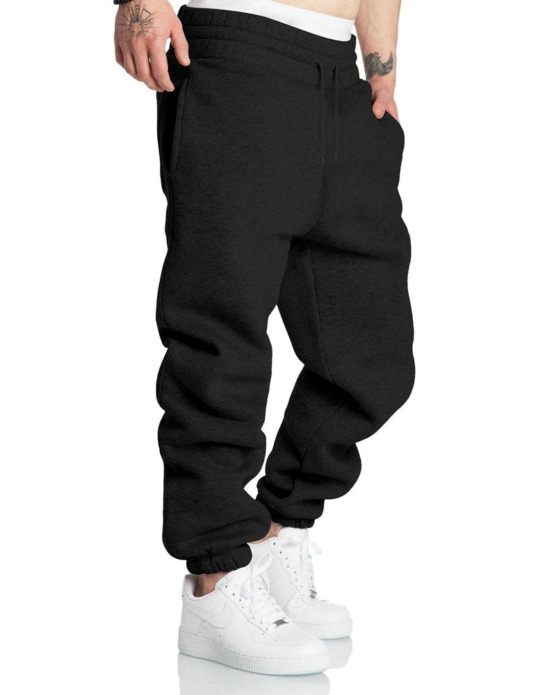 A WATERWANG Men's Sweatpants Casual Cotton Tapered Joggers Athletic Sweat Pants for Men Workout Running with Pockets Black 2XL